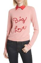 Women's Alice + Olivia Big Love Embroidered Cashmere Sweater - Pink