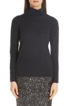 Women's Lafayette 148 New York Merino Wool Modern Turtleneck Sweater - Blue