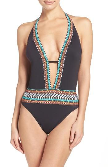 Women's Nanette Lepore Goddess One-piece Swimsuit - Black