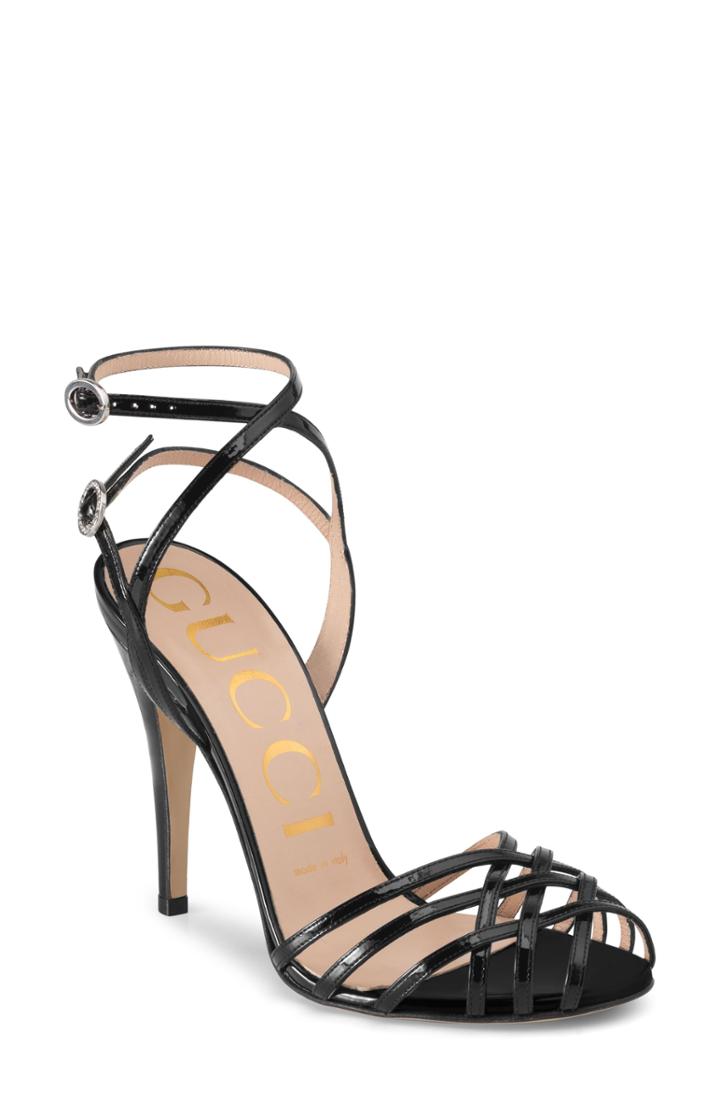 Women's Gucci Draconia Ankle Strap Sandal .5us / 35.5eu - Black