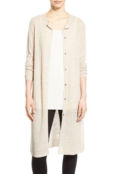 Women's Eileen Fisher Long Organic Linen Cardigan