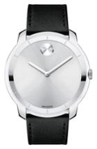 Men's Movado Bold Thin Leather Strap Watch, 44mm