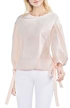 Women's Vince Camuto Tie Cuff Bubble Sleeve Poplin Blouse, Size - Pink