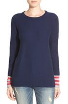 Women's Caslon Contrast Cuff Crewneck Sweater - Blue
