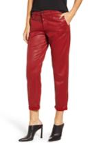 Women's Ag Caden Crop Faux Leather Trousers - Red