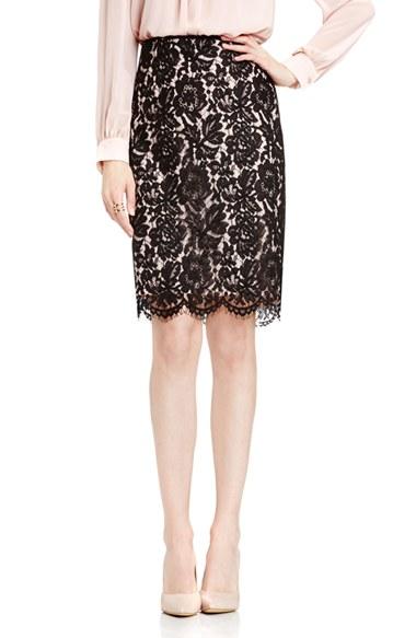 Women's Vince Camuto Lace Pencil Skirt - Black