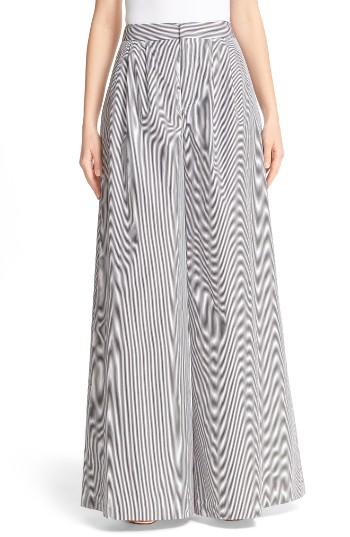 Women's Adam Lippes Stripe Cotton Wide Leg Pants