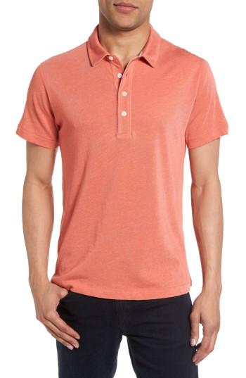 Men's Billy Reid Grant Trim Fit Polo, Size - Coral