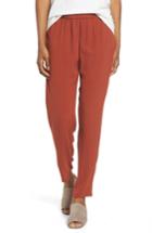 Women's Eileen Fisher Slouchy Silk Crepe Ankle Pants, Size - Red