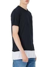 Men's Topman Double Layer Longline T-shirt - Blue