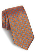Men's Nordstrom Men's Shop Notting Hill Neat Silk Tie, Size - Orange