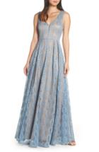 Women's Lulus Eliana Lace V-neck Gown - Blue