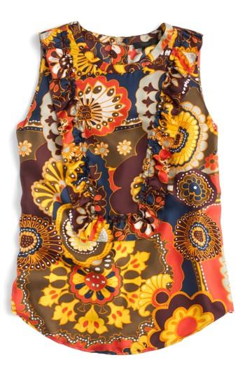 Petite Women's J.crew Darwin Silk Twill Tank P - Orange