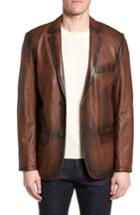 Men's Missani Le Collezioni Vintage Leather Blazer - Brown