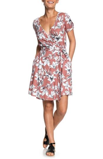 Women's Roxy Monument View Floral Print Wrap Dress - Pink