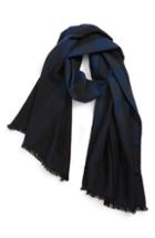 Men's John Varvatos Star Usa Buffalo Plaid Dip Dye Merino Wool Scarf, Size - Blue