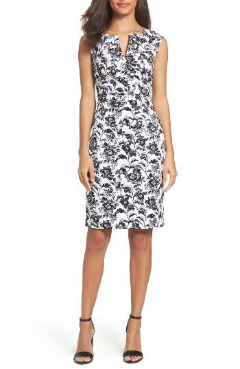 Women's Adrianna Papell Print Sheath Dress - Black