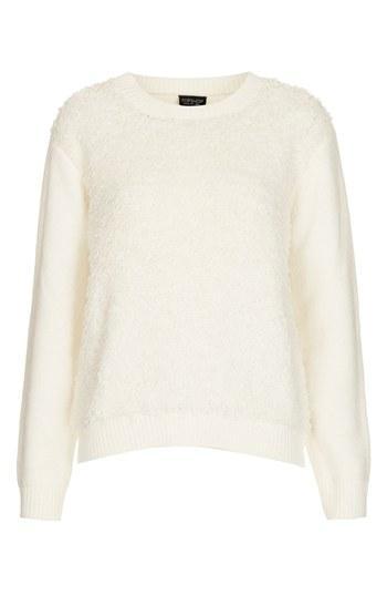 Topshop Loop Stitch Sweater White