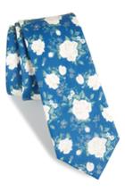 Men's The Tie Bar Hodgkiss Flowers Linen Tie, Size - Blue