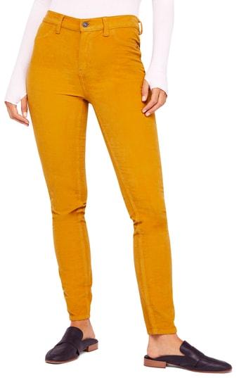 Women's Free People High Waist Skinny Corduroy Pants - Metallic