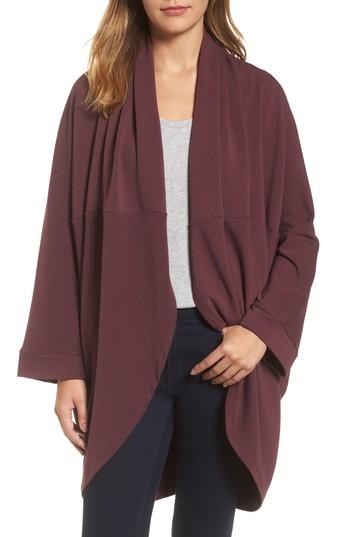 Women's Caslon Cocoon Knit Midi Cardigan, Size - Burgundy