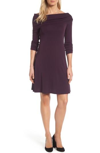 Women's Karen Kane Jackie Drape Neck Jersey Dress - Purple