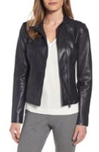 Women's Classiques Entier Band Collar Leather Biker Jacket