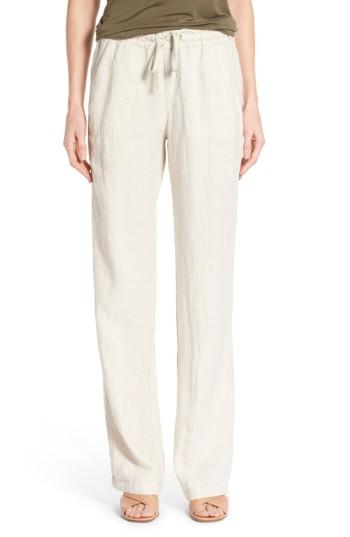 Women's Caslon Drawstring Linen Pants, Size - Beige