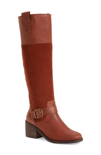 Women's Lucky Brand Kailan Ankle Strap Boot, Size 6 Regular Calf M - Brown