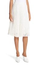 Women's Clu Metallic Floral Lace Pleated Skirt - Ivory
