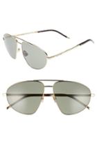 Men's Saint Laurent Sl 211 60mm Aviator Sunglasses - Gold/ Dark Havana