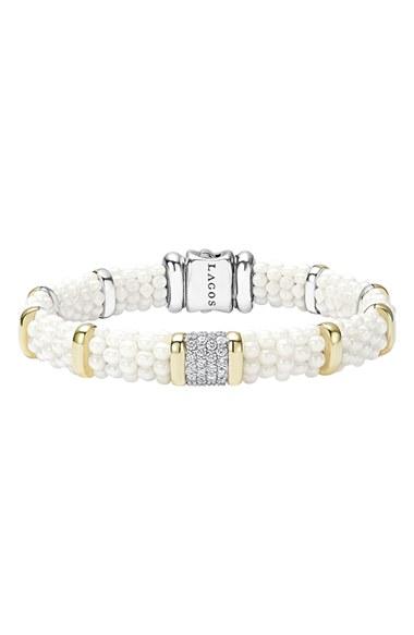 Women's Lagos 'white Caviar' Diamond Station Bracelet