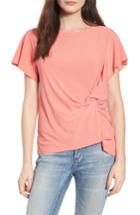 Women's Leith Side Knot Tee, Size - Coral
