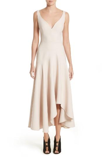 Women's Alexander Mcqueen Silk Asymmetrical Dress Us / 38 It - Grey