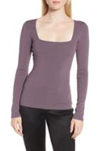 Women's Lewit Square Neck Merino Wool Blend Sweater - Purple