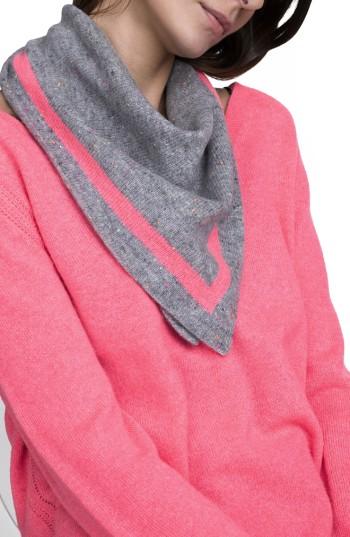 Women's White + Warren Tipped Cashmere Scarf, Size - Grey