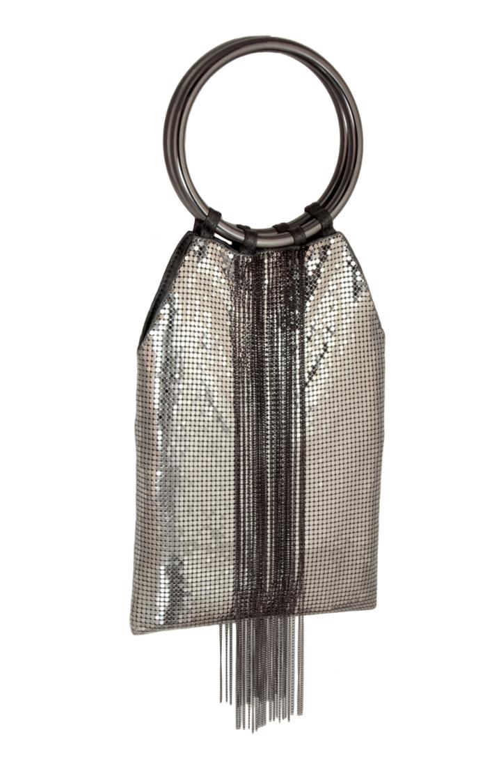 Whiting & Davis Cascade Fringe Mesh Bracelet Bag -