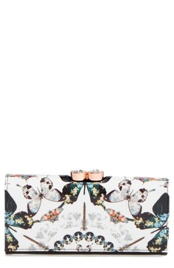 Women's Ted Baker London Butterfly Print Leather Matinee Wallet -