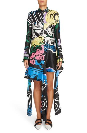 Women's J.w.anderson Foxglove Print Dress With Ribbon Detail Us / 6 Uk - Black