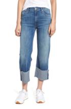 Women's Mother The Dusty Cuff Fray Straight Leg Jeans - Blue