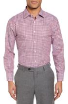 Men's Nordstrom Men's Shop Trim Fit Non-iron Check Dress Shirt 34/35 - Red