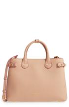 Burberry Medium Banner Check Leather Tote -