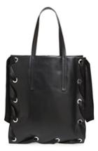 Topshop Premium Leather Grace Tote Bag - Black