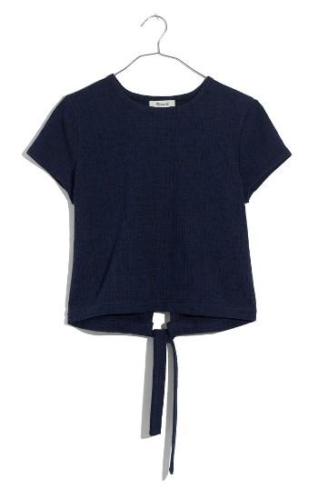 Women's Madewell Verse Crosshatch Top, Size - Blue