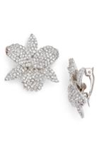Women's Nina Pave Swarovski Crystal Orchid Clip Earrings