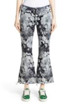 Women's Marques'almeida Floral Print Classic Crop Flare Jeans Us / 8 Uk - Blue