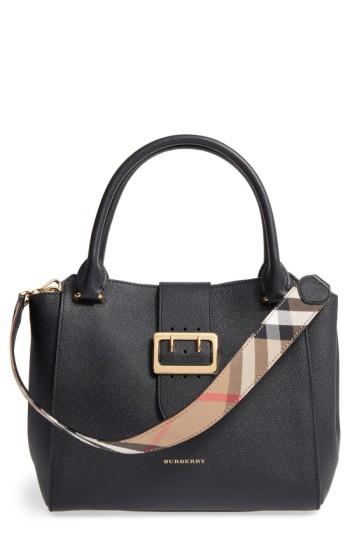Burberry Medium Buckle Leather Satchel -