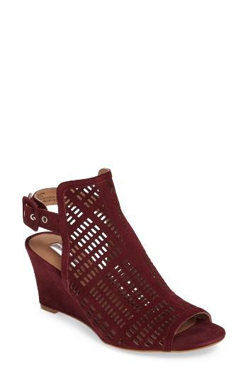 Women's Halogen Rosina Laser Cut Wedge Sandal M - Burgundy