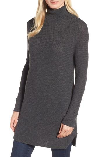 Women's Halogen Turtleneck Tunic Sweater - Grey