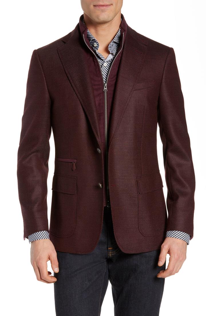 Men's Robert Graham Downhill Sport Coat With Removable Bib - Red